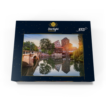 Weinstadel and water tower at the Henkersteg on the Pegnitz, Nuremberg, Middle Franconia, Bavaria, Germany 1000 Jigsaw Puzzle box view1