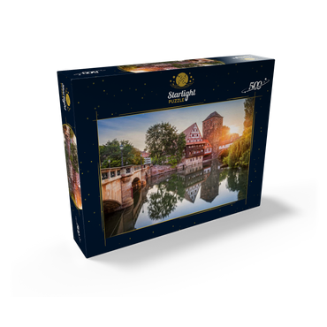 Weinstadel and water tower at the Henkersteg on the Pegnitz, Nuremberg, Middle Franconia, Bavaria, Germany 500 Jigsaw Puzzle box view1
