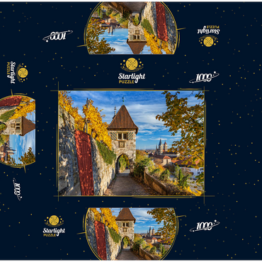Neckarhaldentor and view to the old town, Esslingen am Neckar 1000 Jigsaw Puzzle box 3D Modell