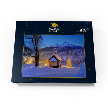 Kirchleitn chapel at Weinfeld with Watzmann (2713m) and Christmas tree 1000 Jigsaw Puzzle box view1