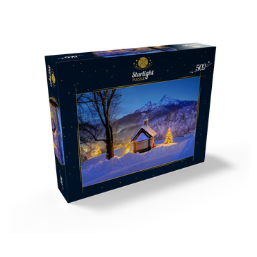 Kirchleitn chapel at Weinfeld with Watzmann (2713m) and Christmas tree 500 Jigsaw Puzzle box view1