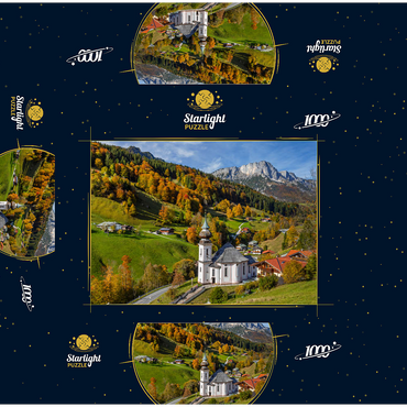 Pilgrimage church Maria Gern near Berchtesgaden against Untersberg (1973m) 1000 Jigsaw Puzzle box 3D Modell