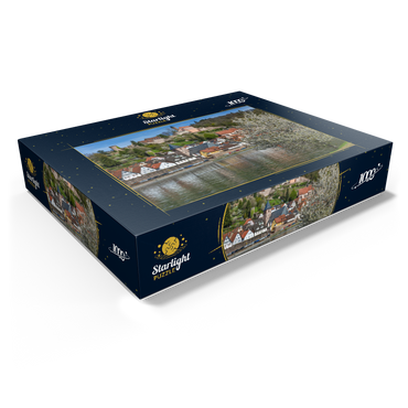 Historic town center with Hirschhorn castle in springtime 1000 Jigsaw Puzzle box view1