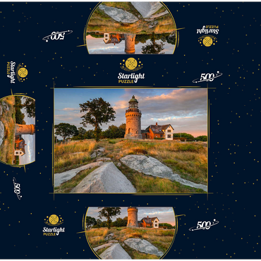 Evening at Hammeren Fyr lighthouse near Sandvig 500 Jigsaw Puzzle box 3D Modell