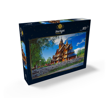 Stave church in Heddal, district of Notodden 100 Jigsaw Puzzle box view1