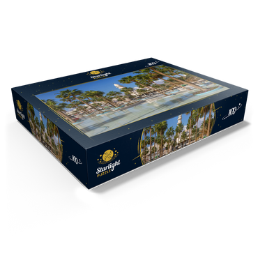 Fountain with palm trees on Princess Haya Circle, Aqaba, Gulf of Aqaba, Jordan 100 Jigsaw Puzzle box view1