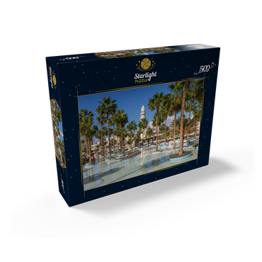 Fountain with palm trees on Princess Haya Circle, Aqaba, Gulf of Aqaba, Jordan 500 Jigsaw Puzzle box view1