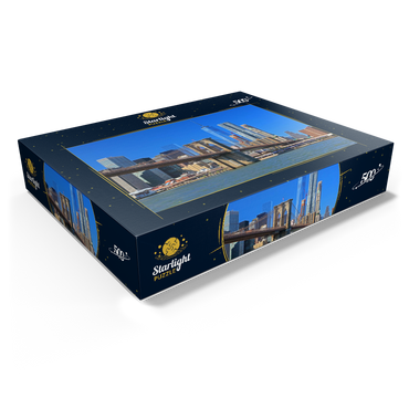 View to Brooklyn Bridge with One World Trade Center, Manhattan, New York City, USA 500 Jigsaw Puzzle box view1