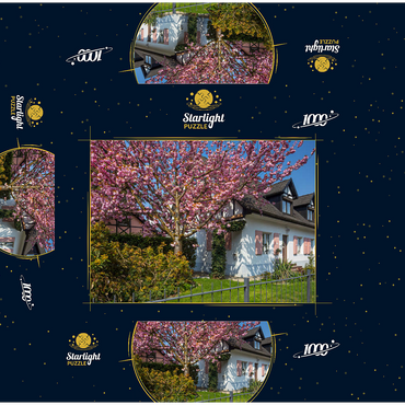 Flowering ornamental cherry on a residential building 1000 Jigsaw Puzzle box 3D Modell