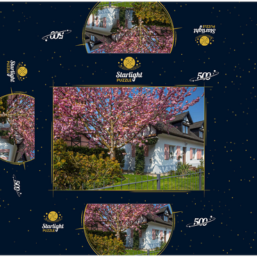 Flowering ornamental cherry on a residential building 500 Jigsaw Puzzle box 3D Modell