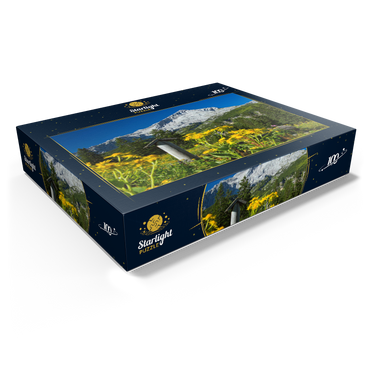 Fountain at Kreuzeck with Alpspitze (2628m), Garmisch-Partenkirchen, Upper Bavaria 100 Jigsaw Puzzle box view1