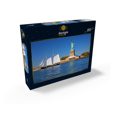 Sailing ship with the Statue of Liberty, Liberty Island, New York City, USA 100 Jigsaw Puzzle box view1