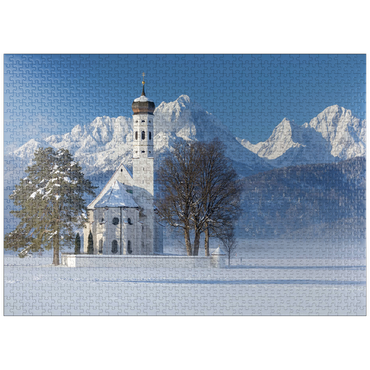 puzzleplate Pilgrimage church of St. Coloman near Schwangau, Füssen in Ostallgäu 1000 Jigsaw Puzzle