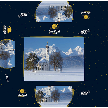 Pilgrimage church of St. Coloman near Schwangau, Füssen in Ostallgäu 1000 Jigsaw Puzzle box 3D Modell