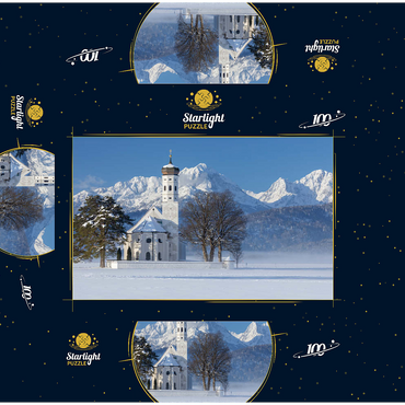 Pilgrimage church of St. Coloman near Schwangau, Füssen in Ostallgäu 100 Jigsaw Puzzle box 3D Modell