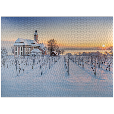 puzzleplate Evening at the pilgrimage church Birnau near Unteruhldingen at Lake Constance 1000 Jigsaw Puzzle