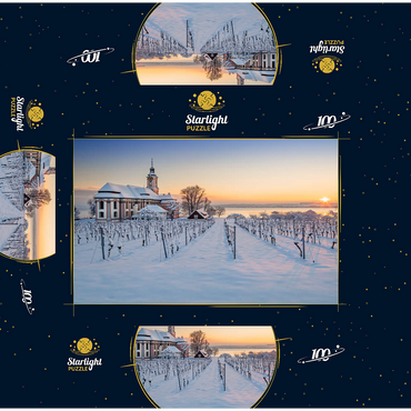 Evening at the pilgrimage church Birnau near Unteruhldingen at Lake Constance 100 Jigsaw Puzzle box 3D Modell