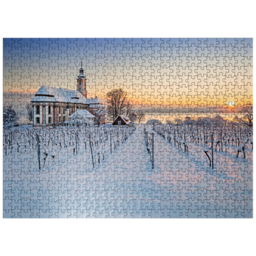 puzzleplate Evening at the pilgrimage church Birnau near Unteruhldingen at Lake Constance 500 Jigsaw Puzzle