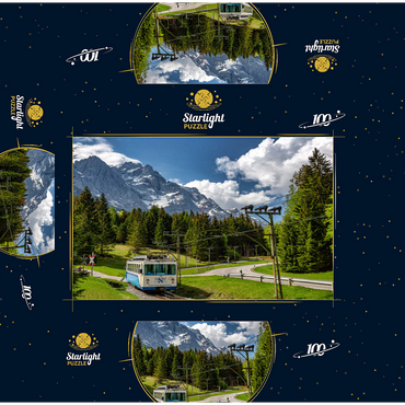 Bavarian Zugspitze Railway against Zugspitze (2962m) near Garmisch-Partenkirchen 100 Jigsaw Puzzle box 3D Modell