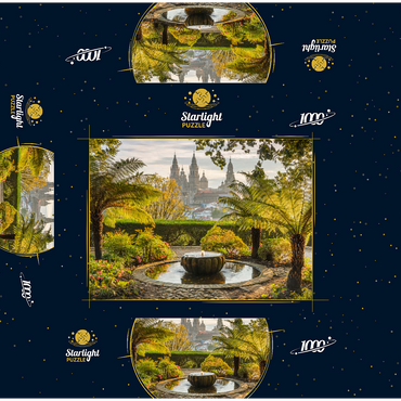 View from Parque da Alameda to the Cathedral of Santiago de Compostela, Camino Francés 1000 Jigsaw Puzzle box 3D Modell