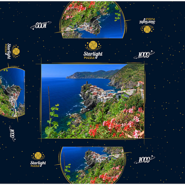 Coastal landscape with view of Vernazza, Italian Riviera, Cinque Terre, Liguria, Italy 1000 Jigsaw Puzzle box 3D Modell
