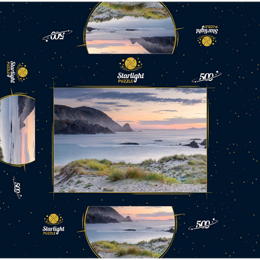 Evening at the beach Praia de A Mouriillá near Valdoviño 500 Jigsaw Puzzle box 3D Modell