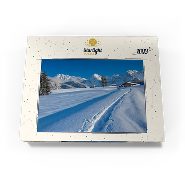 Hump meadows near Mittenwald against Wörner (2474m) and Karwendel mountains 1000 Jigsaw Puzzle box view1