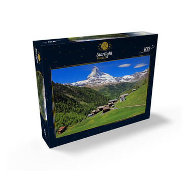 Hamlet Findeln against Matterhorn (4478m), Zermatt, Canton Valais, Switzerland 100 Jigsaw Puzzle box view1