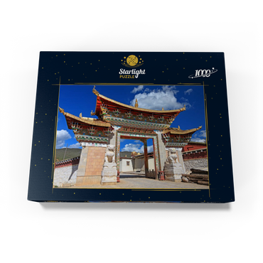 Western entrance gate to Ganden Songtsenling Monastery, Shangri-La City, China 1000 Jigsaw Puzzle box view1