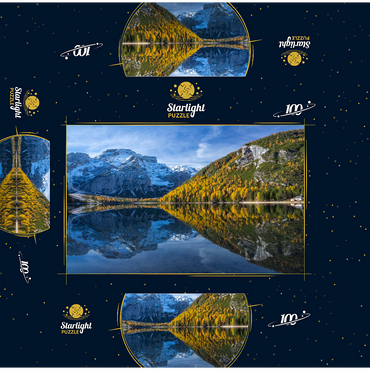 Braies Lake in the Fanes-Sennes-Braies Nature Park against Seekofel, Dolomites, Trentino-South Tyrol 100 Jigsaw Puzzle box 3D Modell