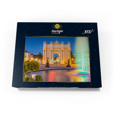 Fountain in front of the Brandenburg Gate at Luisenplatz in the evening 1000 Jigsaw Puzzle box view1