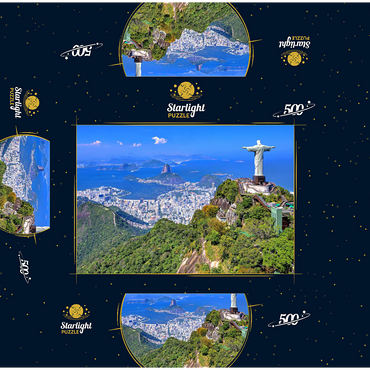 Christ statue Cristo Redentor on Corcovado (710m), Rio de Janeiro, Brazil 500 Jigsaw Puzzle box 3D Modell