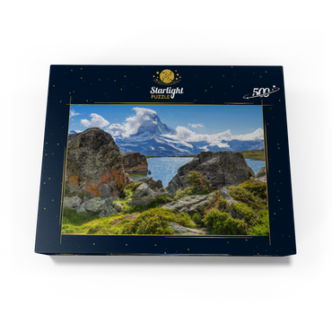Stellisee mountain lake with the Matterhorn (4478m) 500 Jigsaw Puzzle box view1
