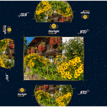 House decorated with flowers in the district of Garmisch 1000 Jigsaw Puzzle box 3D Modell