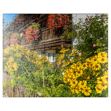 puzzleplate House decorated with flowers in the district of Garmisch 100 Jigsaw Puzzle