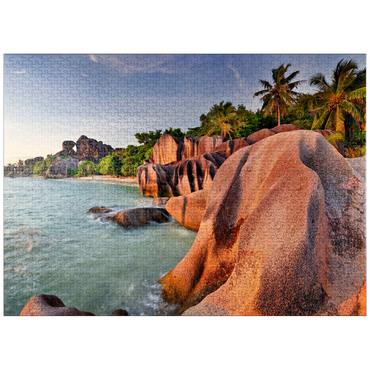 puzzleplate Granite rocks on the beach Anse Source d' Argent, La Digue Island, Seychelles 1000 Jigsaw Puzzle