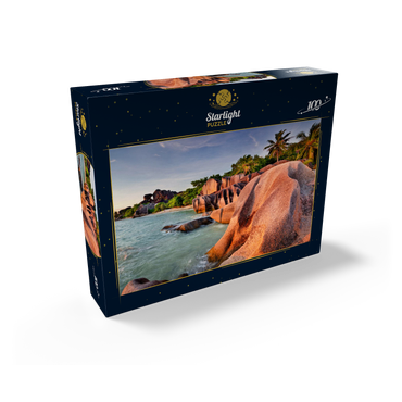 Granite rocks on the beach Anse Source d' Argent, La Digue Island, Seychelles 100 Jigsaw Puzzle box view1