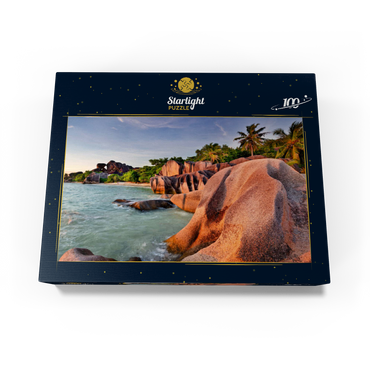 Granite rocks on the beach Anse Source d' Argent, La Digue Island, Seychelles 100 Jigsaw Puzzle box view1