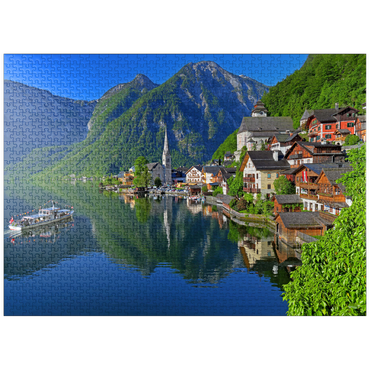 puzzleplate Hallstatt am Hallstättersee, Salzkammergut, Upper Austria 1000 Jigsaw Puzzle