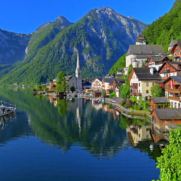Hallstatt am Hallstättersee, Salzkammergut, Upper Austria 100 Jigsaw Puzzle 3D Modell