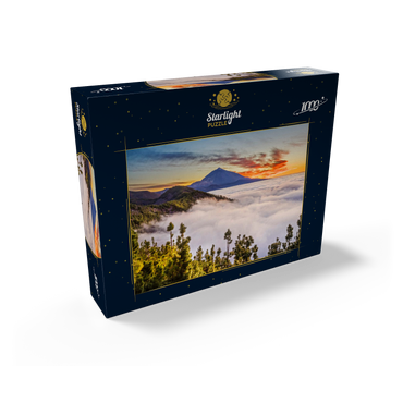 Evening above the trade wind clouds at Cumbre Dorsal with view to Pico del Teide (3718m), Tenerife 1000 Jigsaw Puzzle box view1