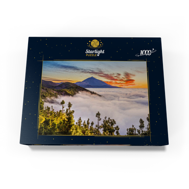 Evening above the trade wind clouds at Cumbre Dorsal with view to Pico del Teide (3718m), Tenerife 1000 Jigsaw Puzzle box view1