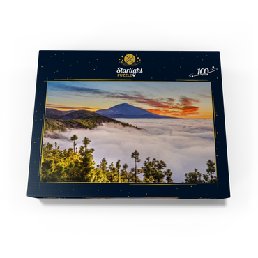 Evening above the trade wind clouds at Cumbre Dorsal with view to Pico del Teide (3718m), Tenerife 100 Jigsaw Puzzle box view1