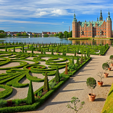 Frederiksborg moated castle, Hilleröd, Zealand, Denmark 1000 Jigsaw Puzzle 3D Modell