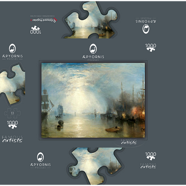 Keelmen Heaving in Coals by Moonlight 1000 Jigsaw Puzzle box 3D Modell