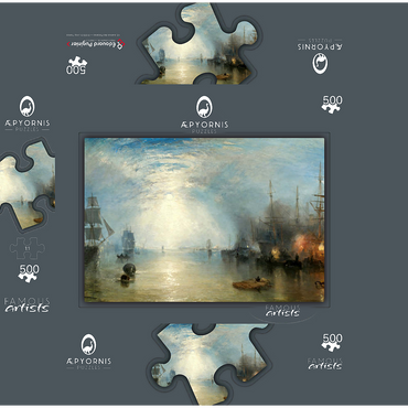 Keelmen Heaving in Coals by Moonlight 500 Jigsaw Puzzle box 3D Modell