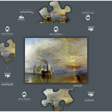 Le Dernier Voyage du Téméraire, 1839 1000 Jigsaw Puzzle box 3D Modell