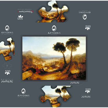 The Bay of Baiae, with Apollo and the Sibyl 500 Jigsaw Puzzle box 3D Modell