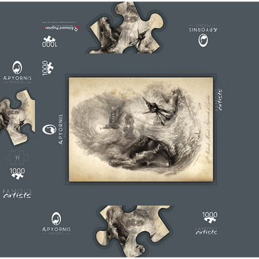 St. Michael's Mount, Shipwreck of Lycidas 1000 Jigsaw Puzzle box 3D Modell