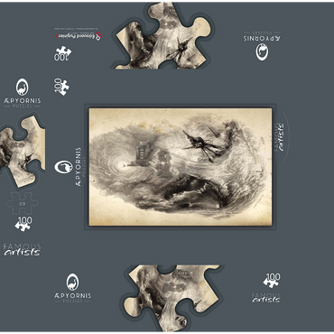 St. Michael's Mount, Shipwreck of Lycidas 100 Jigsaw Puzzle box 3D Modell